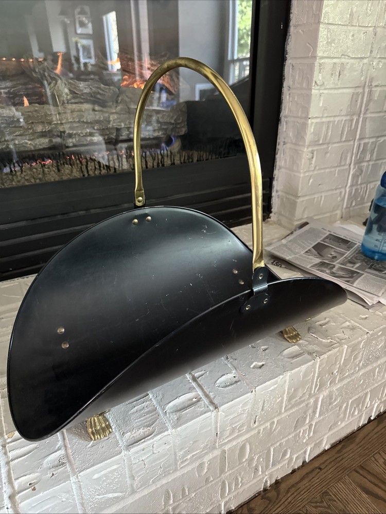 Rare Mid Century Tile And Brass Log Holder