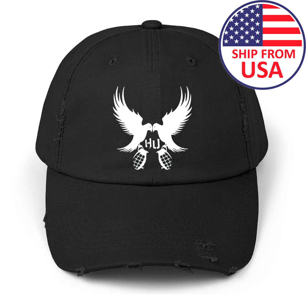 Hollywood Undead Men's Adjustable Black Distressed Hat