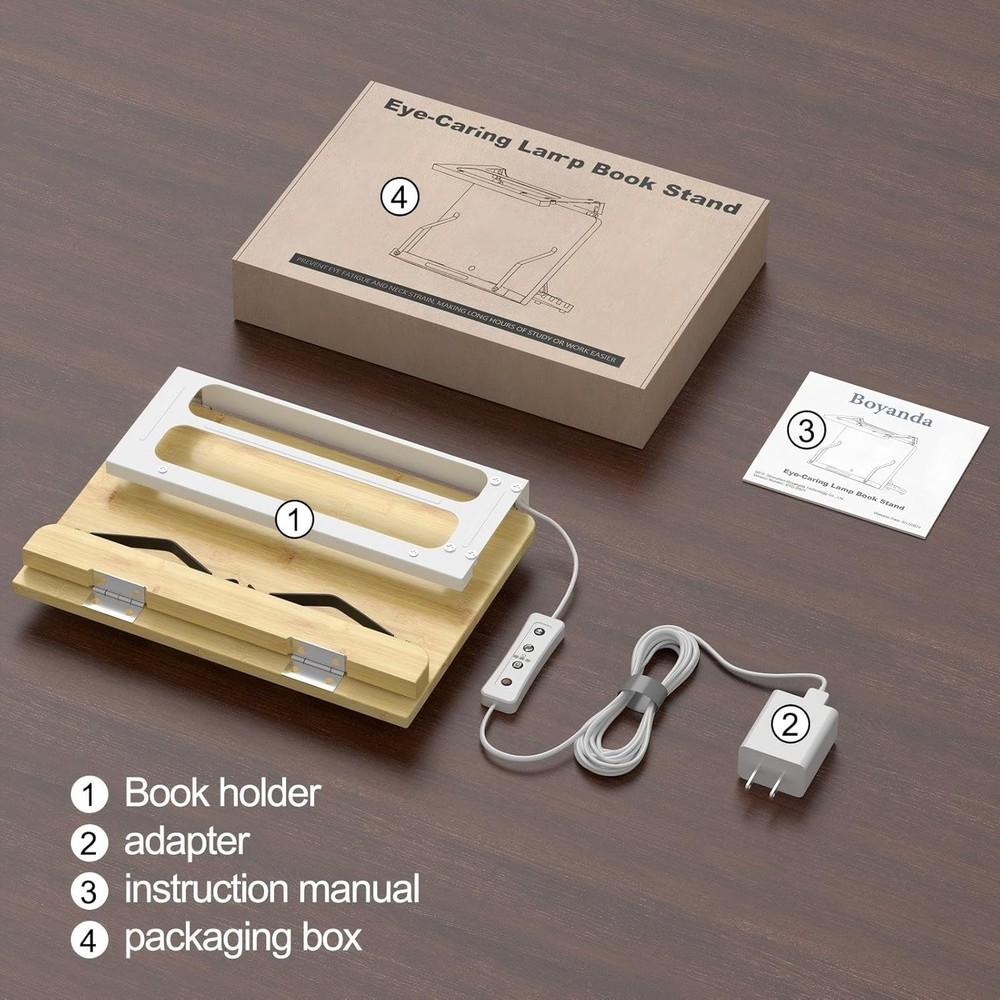 Book Stand Reading – Adjustable & Foldable Book Holder W/ High CRI 90 No-Flicker