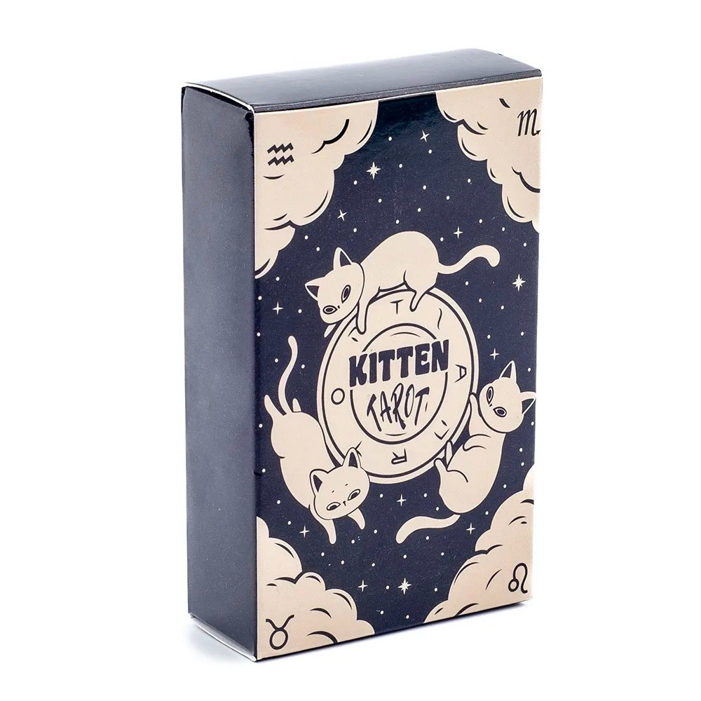Kitten Tarot Deck 78 Cards Cute Black White Beginner Fortune Telling Game