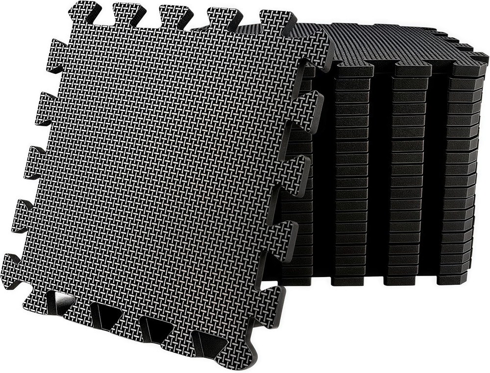 20 Sq Ft Interlocking Gym Floor Mats– 0.5In Thick High-Density EVA Interlocking