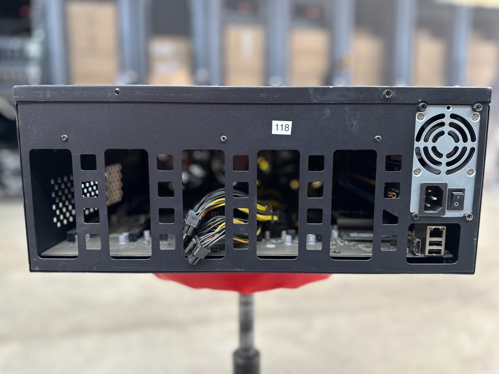 5-GPU 4U Server Mining Chassis 2300W PSU w/ Cables, CPU, RAM, SSD
