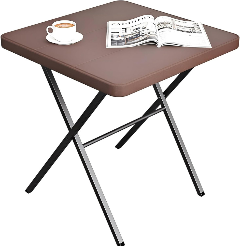 Patio Sidetable Outdoor 27" Folding Table Plastic Table Portable Square Dining T