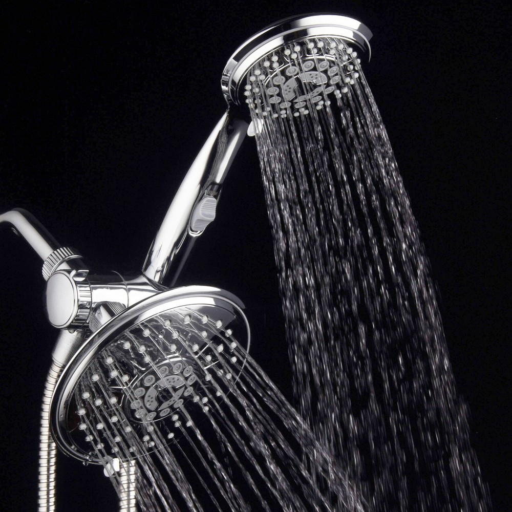 Hydroluxe 6'' Multi Setting Chrome Rainfall Shower Head & Handheld Combo