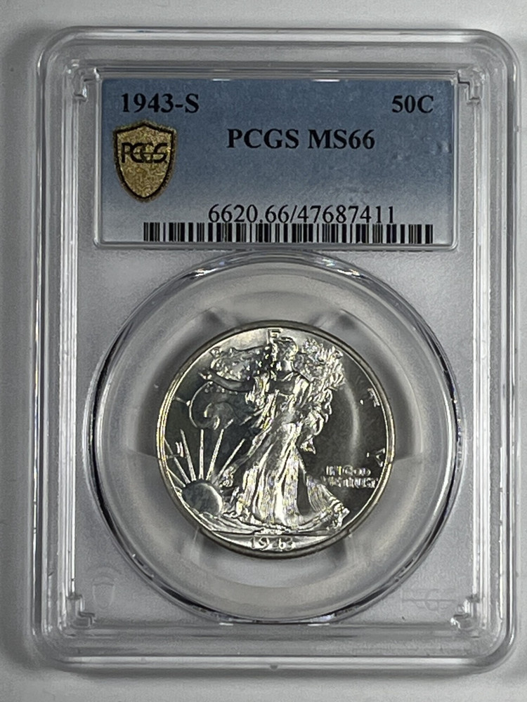 1943-S Walking Liberty Half Dollar : PCGS MS66