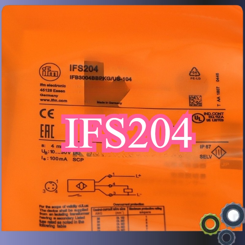 1 PCS IFM IFS204 Inductive Sensor Threaded Type 10...30 DC PNP Fast Delivery NEW