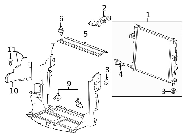 Genuine GM Driver Side Radiator Upper Bracket 23310045