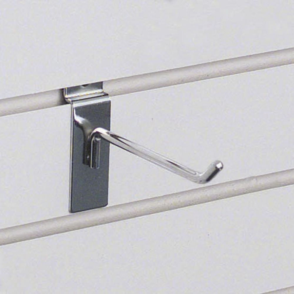 4" Chrome Slatwall Hooks