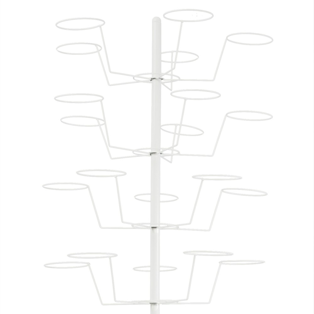 White Hat Rack, Freestanding Hat Display Stand, 8-tier Hat Holders
