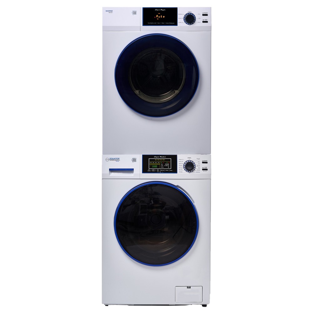 MARINE ANTI CORROSION Stackable Compact Washer 1.6cf+Sensor Dryer 3.1cf 110V