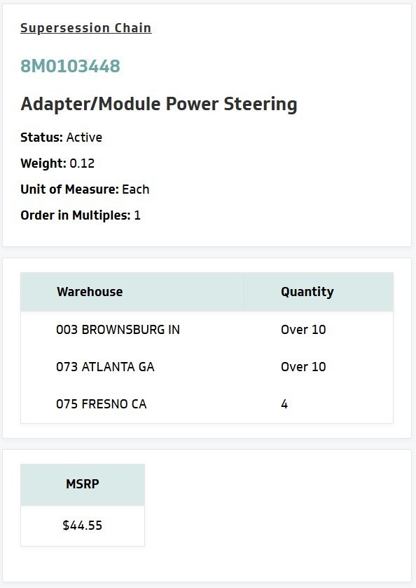 Mercury Power Steering Module Harness Adapter (8M0103448)