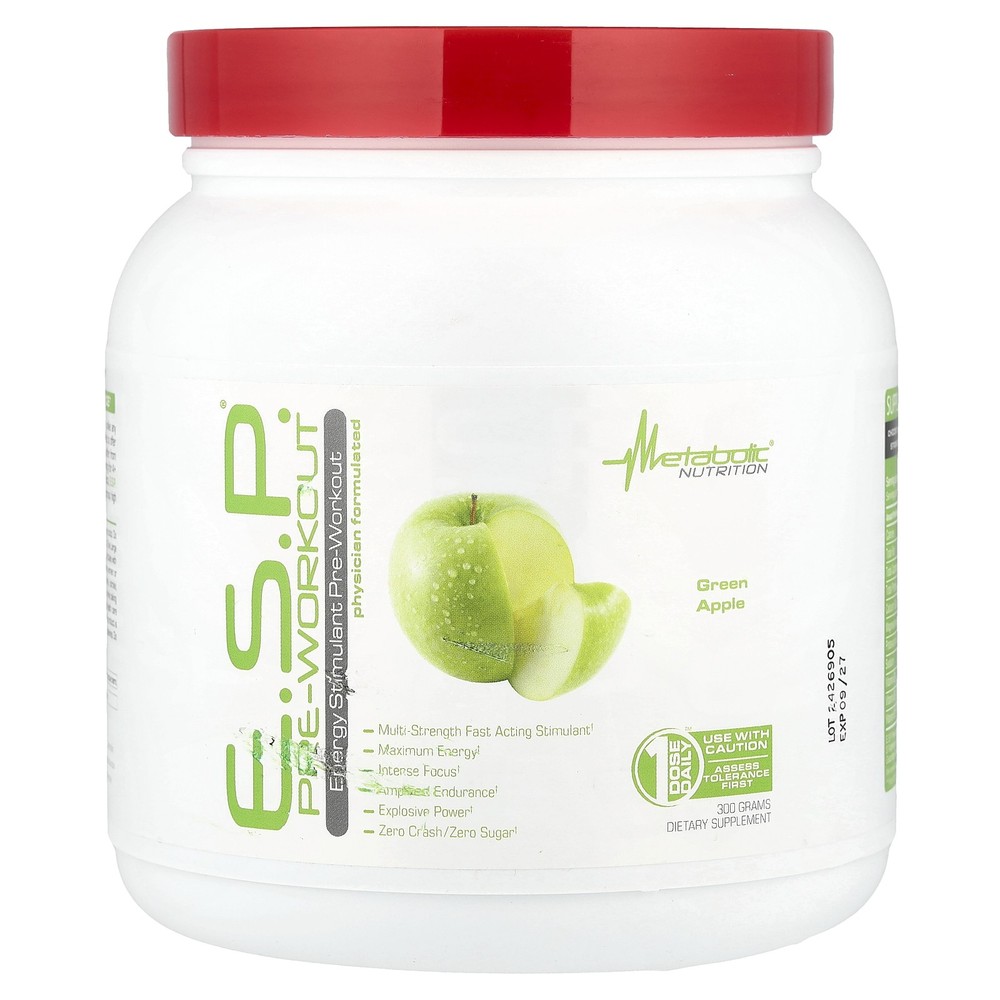 E.S.P.® Pre-Workout, Green Apple, 300 g