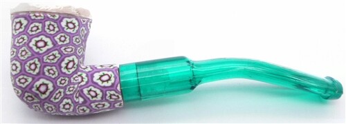 Lavender and White Fimo Meerschaum Pipe