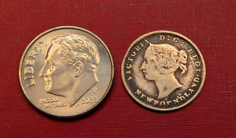 1894 Canada Newfoundland 5 Cent Silver Fine + 250252