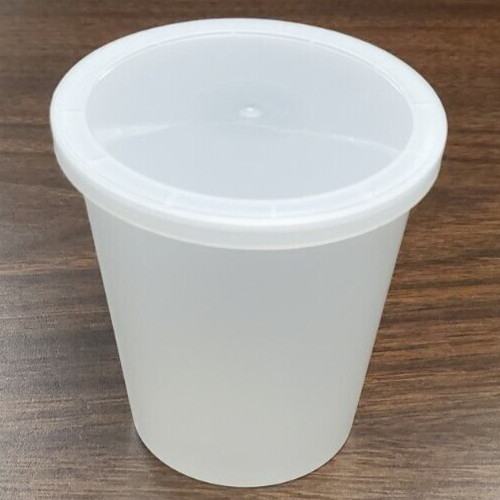 8OZ TRANSLUCENT, HDPE CONTAINERS W/LID CS/100
