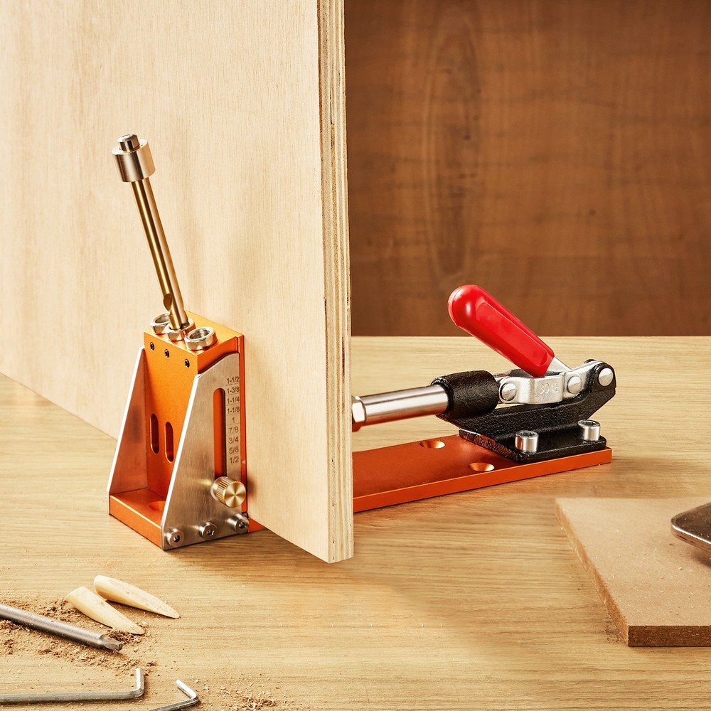 Pocket Hole Jig Kit Carpentry Joinery Woodworking System Adjustable Depth