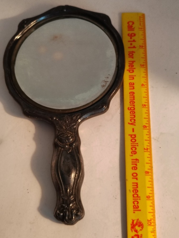 Antique Empire Art Silver Vanity Mirror