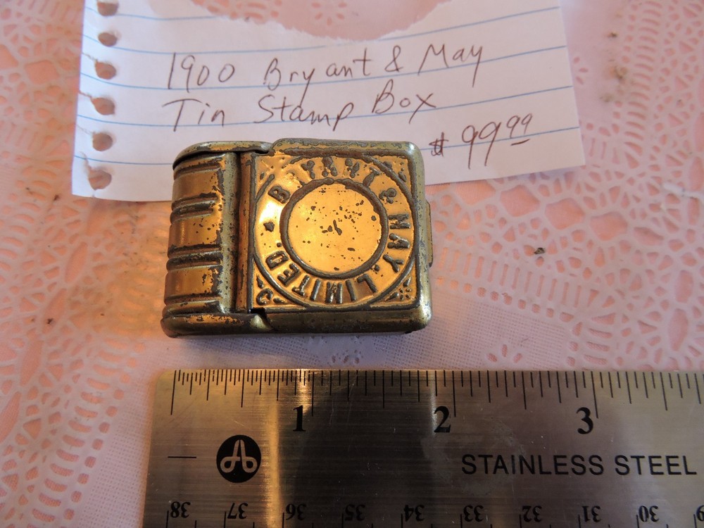1900 Bryant & May American  tin match safe