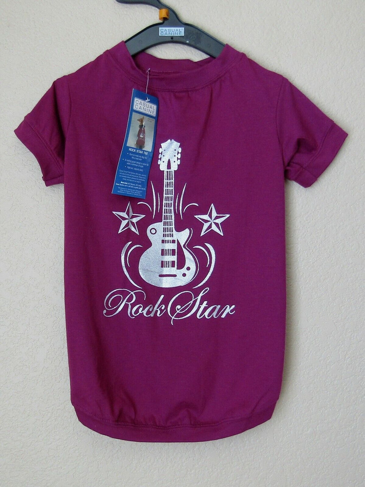 Casual Corner "Rock Star" Canine Deep Raspberry Tee - Sz. L - NWT
