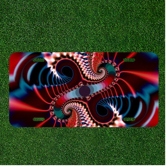 Creative Personalized Car License Plate With Abstract Fractal Artwork