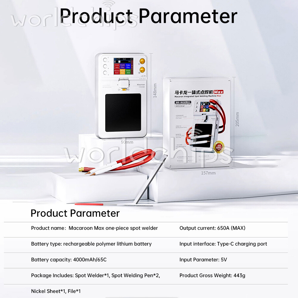 Integrated Spot Welding Machine 5V 650A Macaron Support Double Pulse Spot Welder