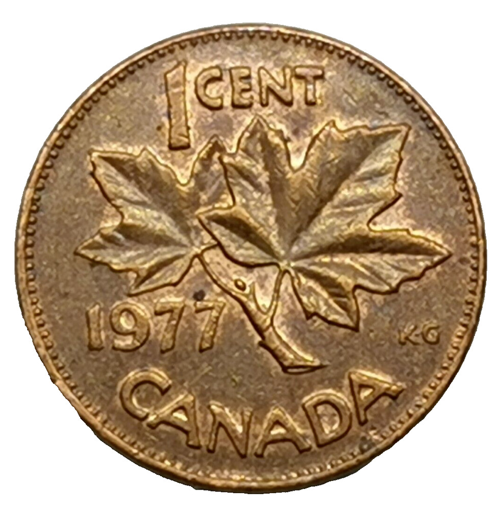 Elizabeth II / Maple Leaf 1 cent 1977 CANADA (182F)