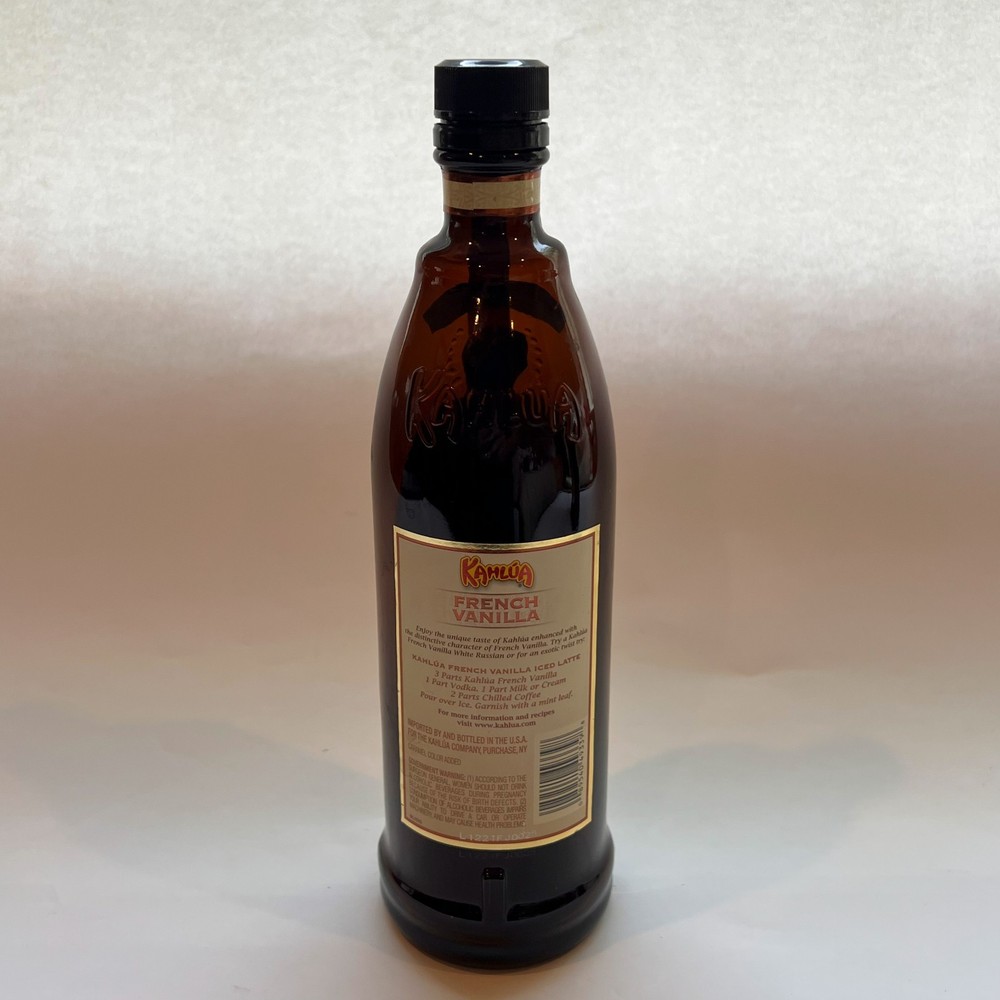 750ml Kahlua French Vanilla Liqueur Bottle, Empty for Collecting, Projects