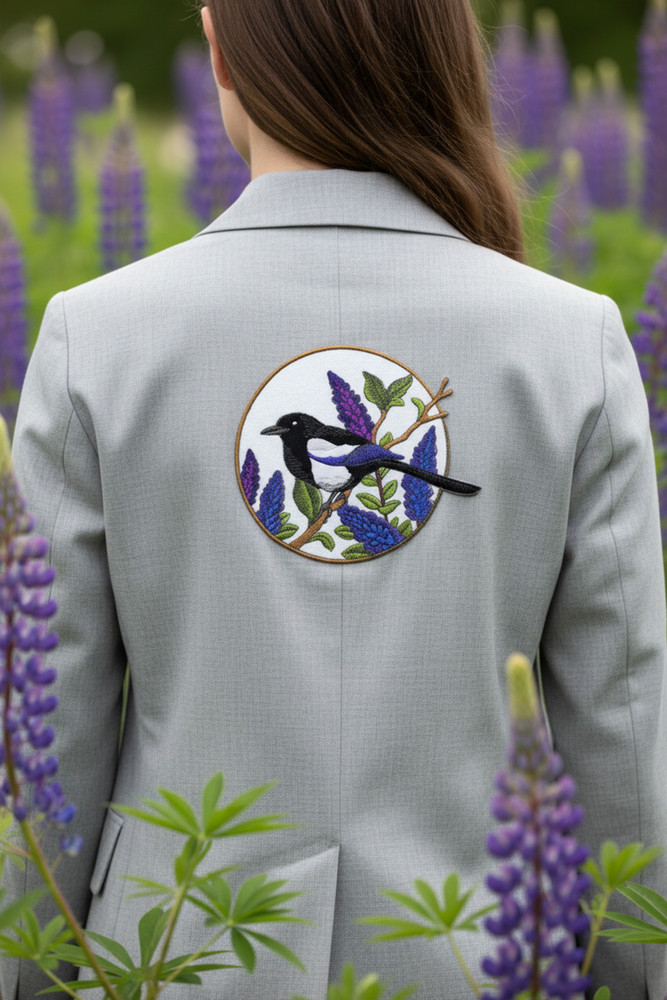 Magpie & Lupine Embroidered Patch