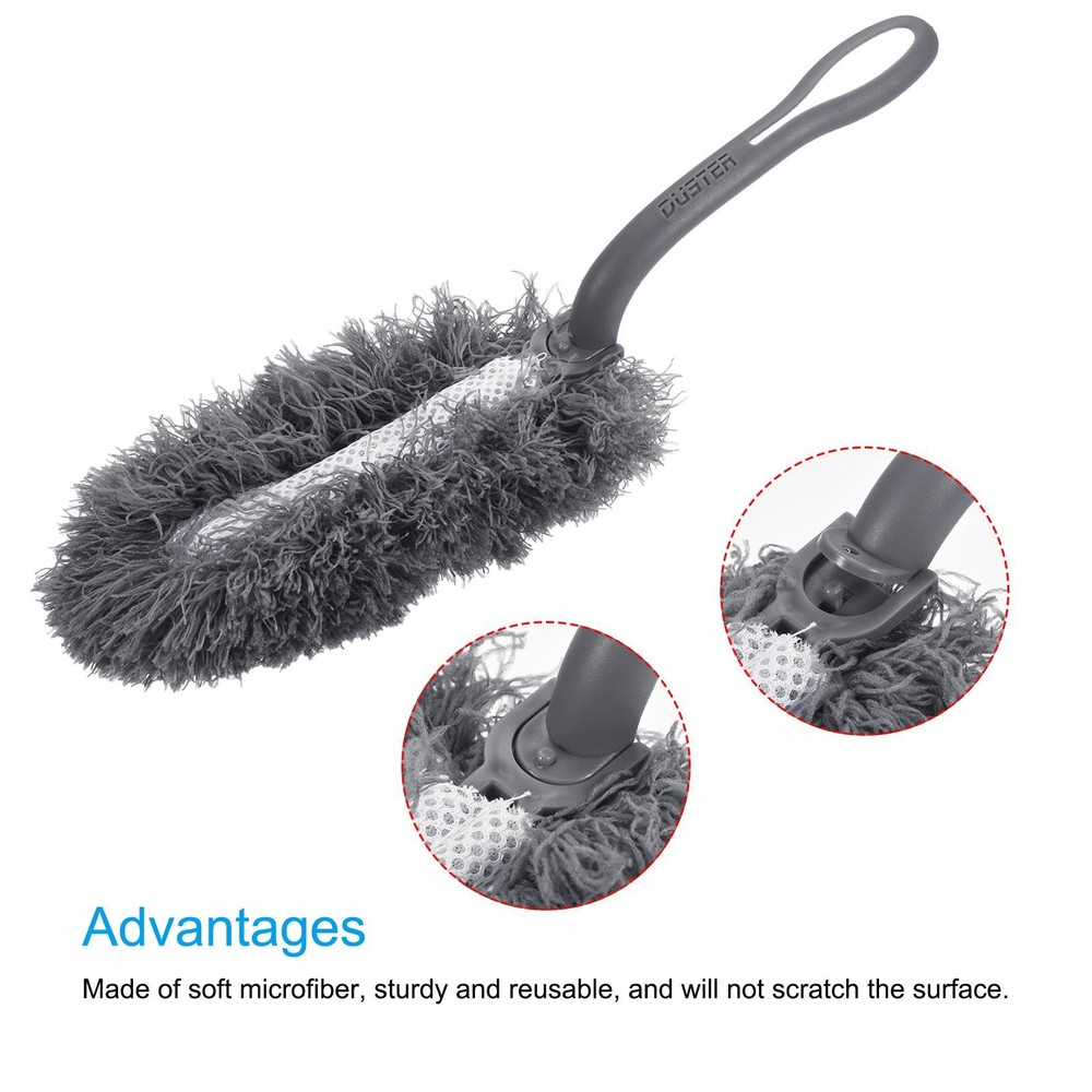 Microfiber Dust Reusable Feather Dust, Grey, 2pcs