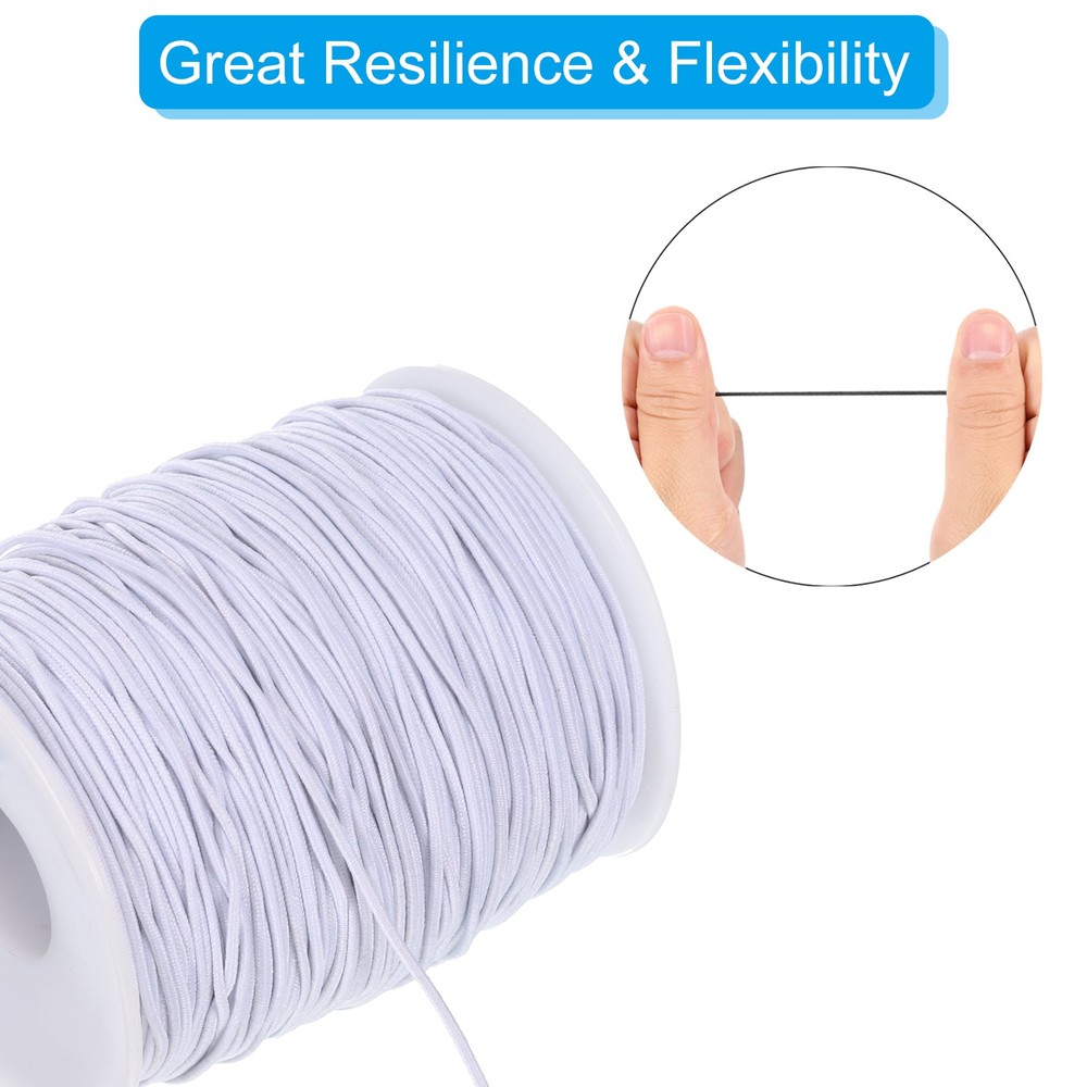 1mm 109 Yards Elastic String Cord Elastic Thread Beading String Cord, White