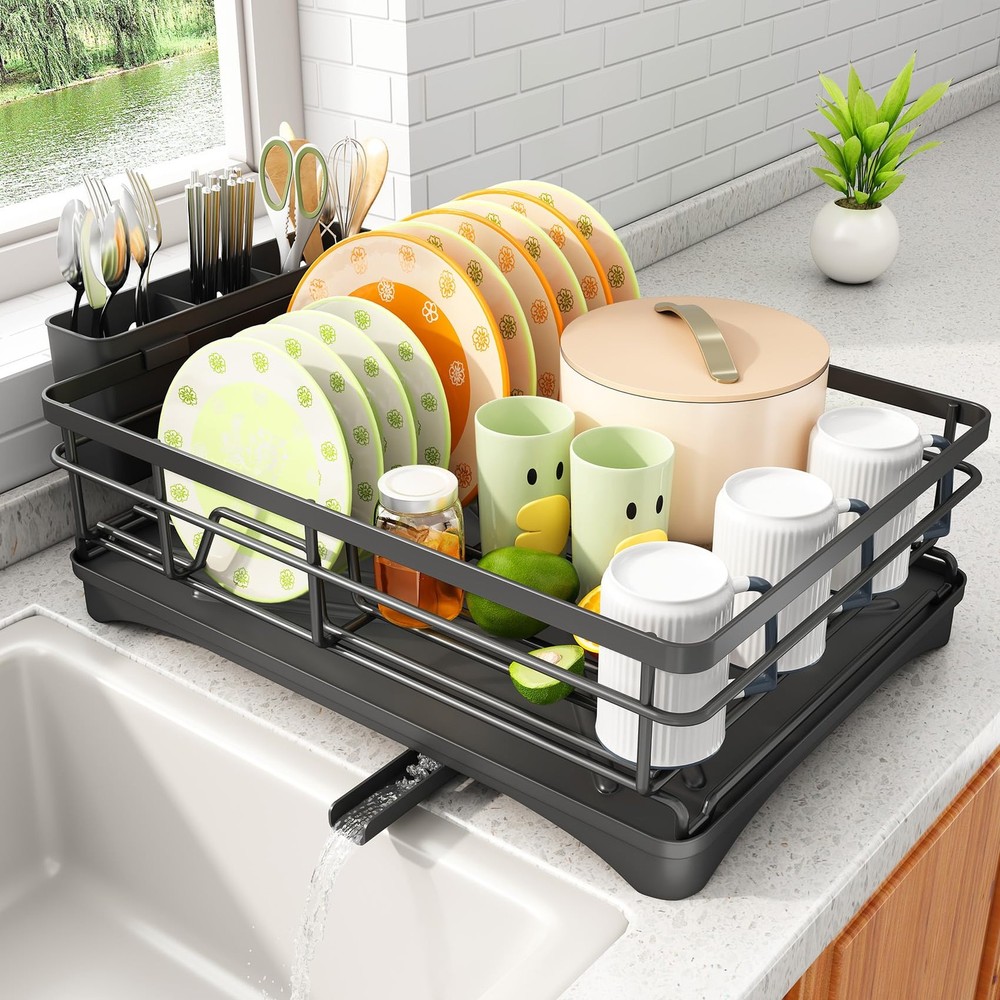 Dish Drying Rack - Stainless Steel Dish Rack for Kitchen Counter Large-Capaci...