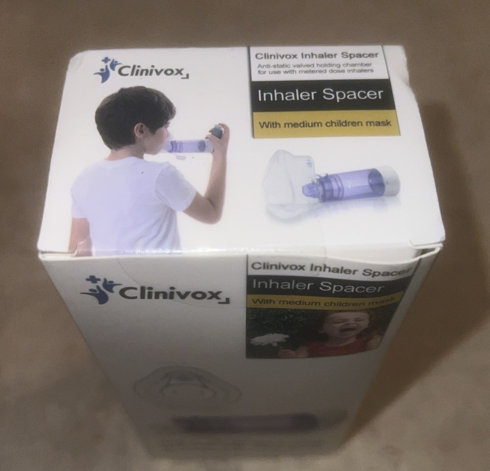 Inhaler spacer holding chamber with mask - Size Medium Child