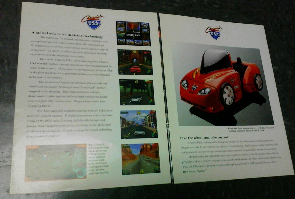 Midway CRUIS'N USA flyer- good original