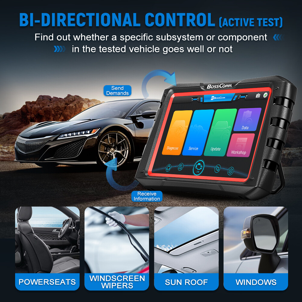 Automotive Bi-Directional Bluetooth OBD2 Scanner Diagnostic Scan Tool ECU Coding