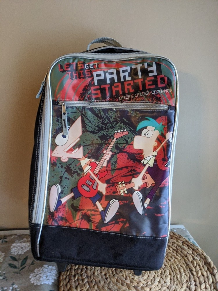 Phineas and Ferb Rolling Suitcase 17x12"