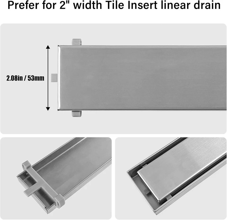 6 PCS Grey Plastic Clips for Linear Drain, Tile Tray Supporters for Tile-Insert