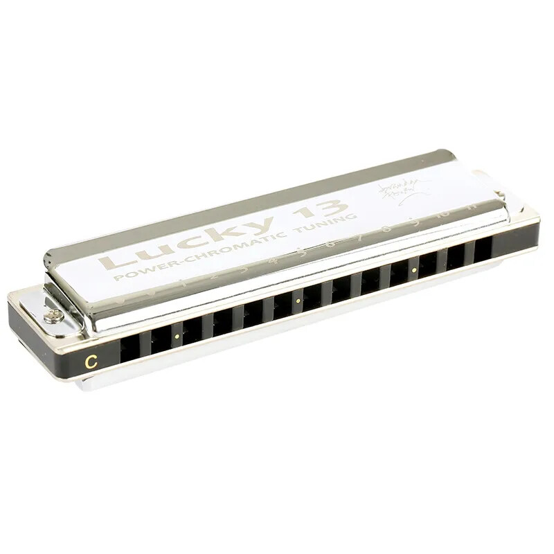 LUCKY 13 PowerChromatic Harmonica Instrument 13 Hole C Key Beginner