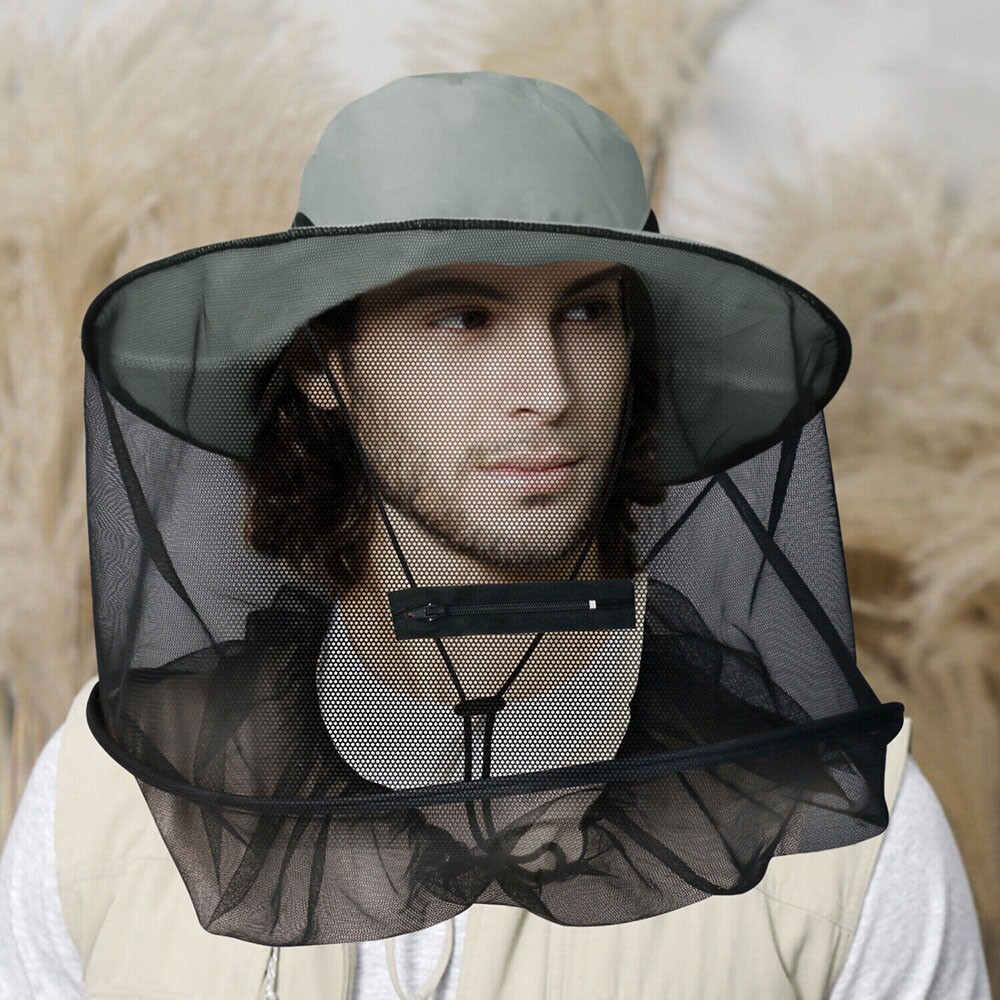 Outdoor Anti-Mosquito Insect Bee Hat Bug Mesh Head Net Camping Face Protector US