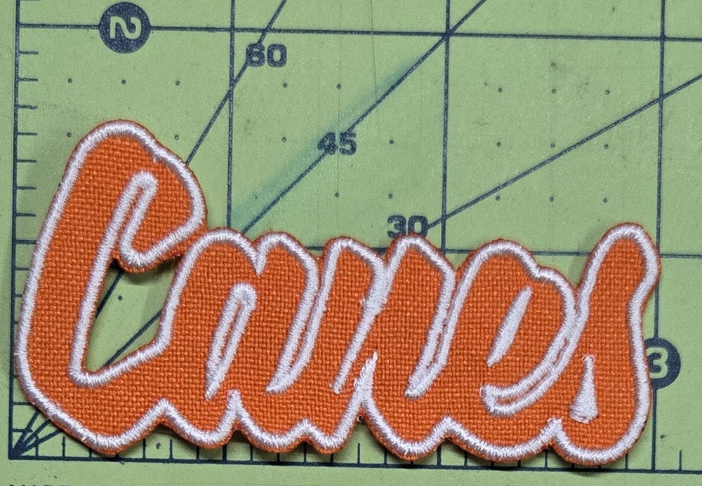 Miami Canes Text Embroidered Applique Iron On Patch Various Sizes Customize