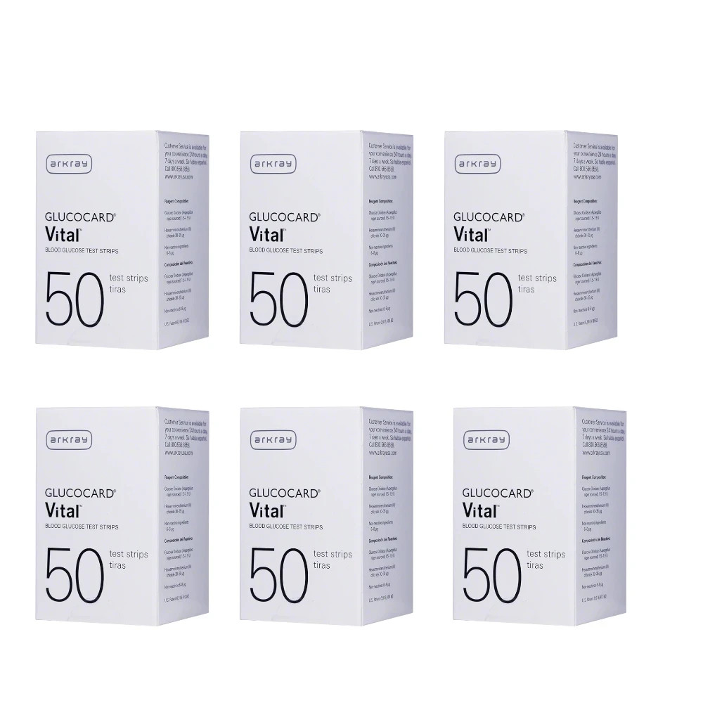 Arkray Glucocard Vital Diabetic Test Strips 50 per box (300 count) 6 boxes