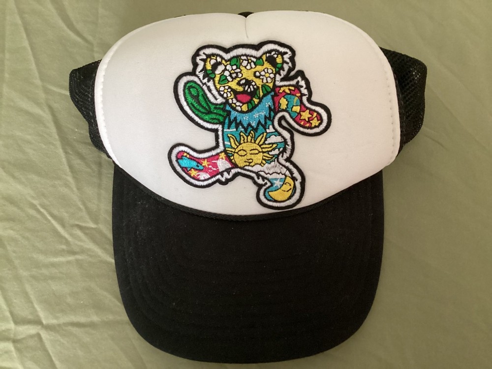 VTG GRATEFUL DEAD DANCING BEAR TRUCKER HAT CAP SNAP BACK NISSIN PSYCHEDELIC