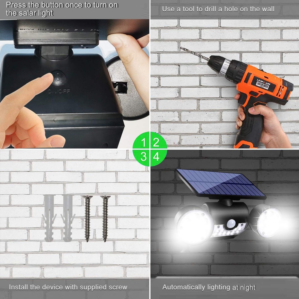 Ollivage Solar Lights Outdoor, Motion Sensor Security Lights Solar Wall Light...