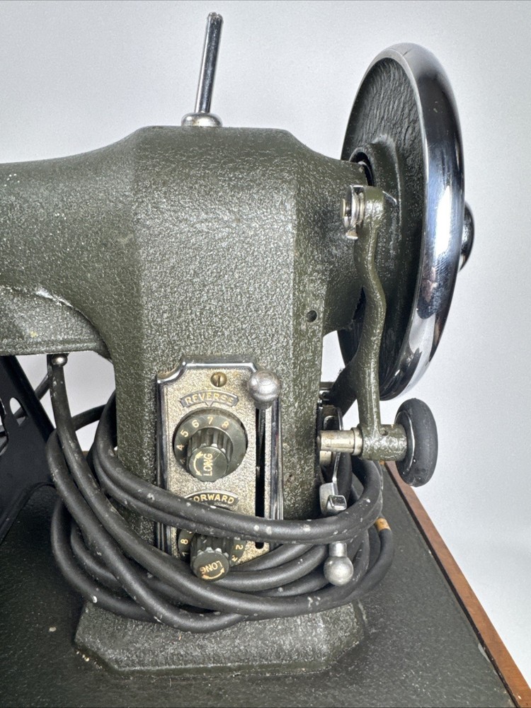 Vintage White Rotary Sewing Machine w/ Case Untested