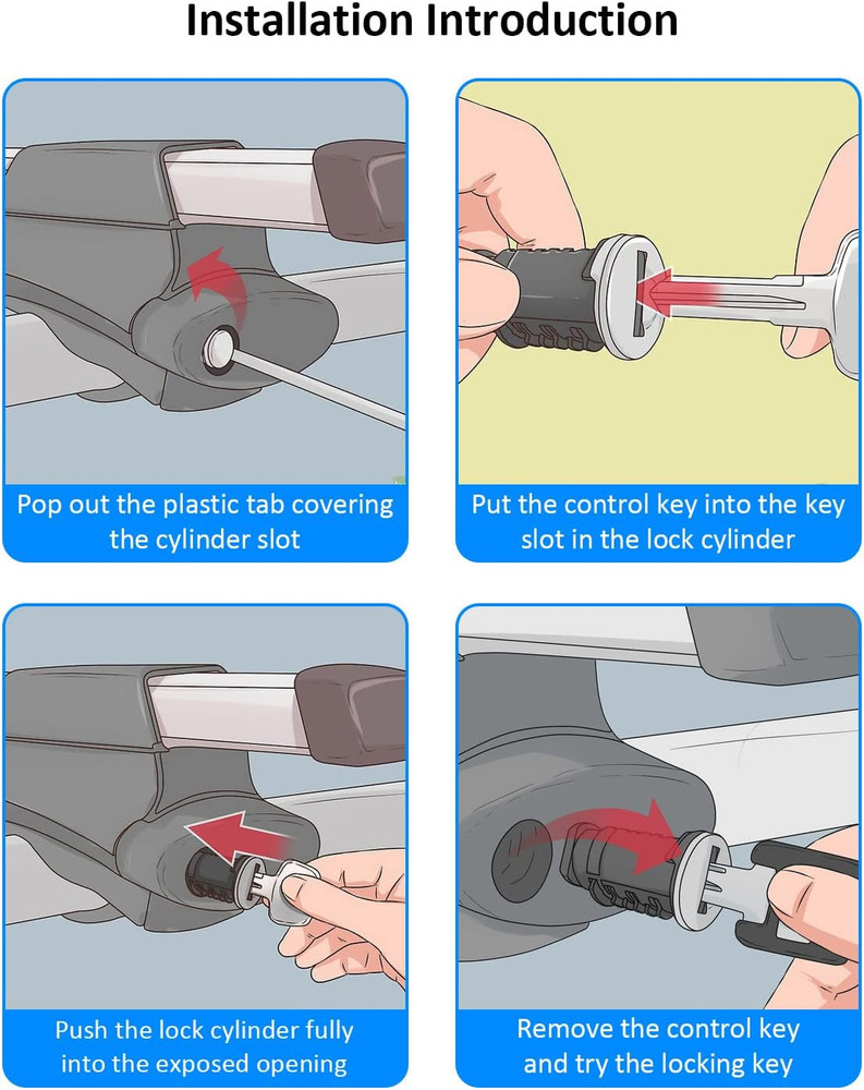 4 Pack Lock Cores Fits for Yakima SKS Car Rack System Components, Replacement fo