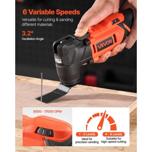 Cordless Oscillating Tool, 20V Oscillating Multi Tool Kit with 6 Variable Speeds