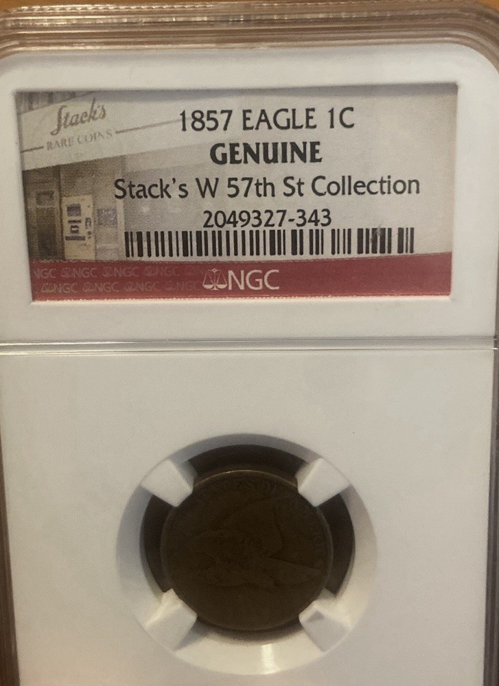 1857 Flying Eagle One Cent - Stack's W 57th St Collection - NGC GENUINE