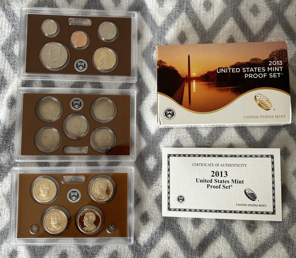 2013 Clad Proof Set Original Pkg Struck Thru Error Quarter & Half Dollar COA