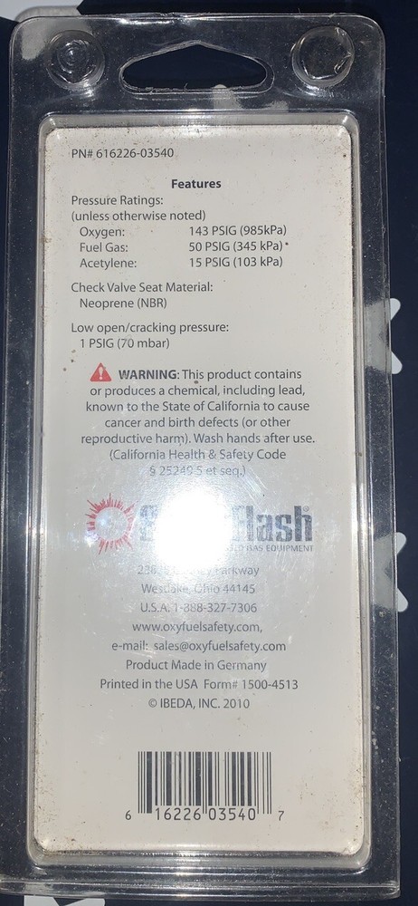 Superflash Backflow Flashback Preventor for Regulators 616226-03540