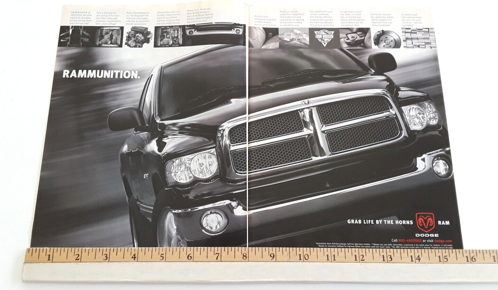 2002 DODGE RAM 1500 ORIGINAL 2 PAGE AD