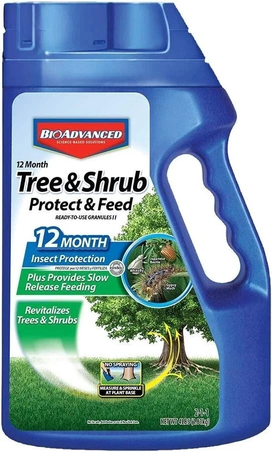 BioAdvanced 12 Month Tree and Shrub Protect and Feed II, Granules, 4 lb